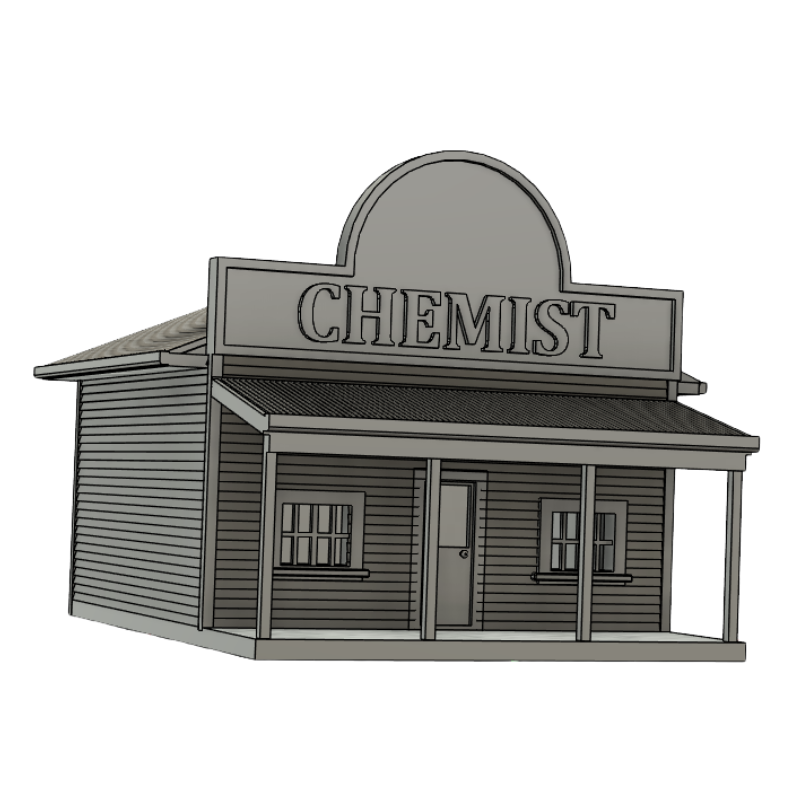 3D printable Chemist shop STL file only HO scale